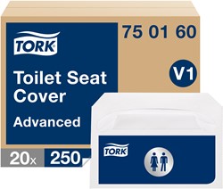 Tork toiletbril afdekhoes V1 Advanced wit 750160 41x36cm Doos 20x250 stuks