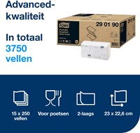 Tork Z-vouw handdoek flushable H3 Advanced wit 290190 2lgs. 25x23cm Doos 15x250 st.-3