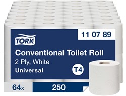 Tork Traditioneel Toiletpapier T4 Universal Wit 110789 – 2-laags 250 vel – Zak 8x8 Rollen