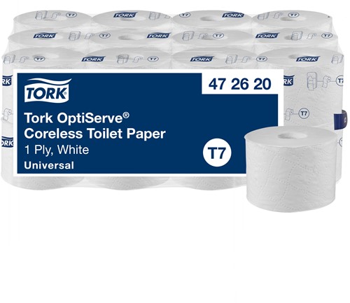 Tork Coreless toiletpapier T7 Universal wit 472620 1lgs. 143.75m Pak 24x1250 vel-2