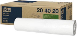 Tork afvalzak LDPE 52x58cm B2 wit 20L 204020 Doos 10x100 stuks