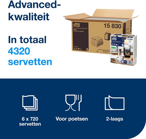 Tork Xpressnap Fit® Dispenserservet Wit N14 – Compact en Efficiënt – 15830-3