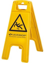 Vermop waarschuwingsbord geel Slipgevaar