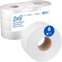 Scott toiletpapier Jumbo wit 8511 2lgs. 380m x9.5cm  Pak 6 rol