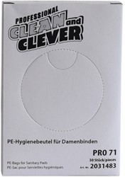 Clean and Clever PRO71 damesverbandzakjes HDPE 80/35xL230mm wit Pak 30 stuks