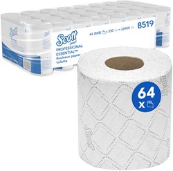 Scott toiletpapier Essential wit 8519 100% gerecycled 2lgs. 350vel Pak 8x8 rol