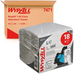 WypAll L40 Extra Absorbent Towels 7471 – Gevouwen 1-laags reinigingsdoeken