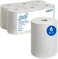 Scott Slimroll handdoekrol Airflex wit 6657 1lgs. 165m x20cm Doos 6 rol
