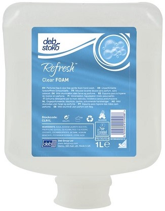 Deb Refresh Clear FOAM wash schuimzeep zonder parfum Doos 6x1L patroon
