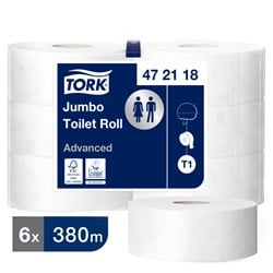 Tork T1 Jumbo 2-laags toiletpapier 472118 6 x 380 meter