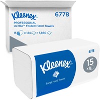 Kleenex multifold handdoeken Ultra Airflex wit 6778 2lgs. 31.5x21.5cm Ds 15x124 dk