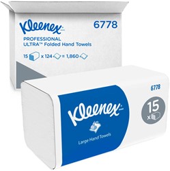 Kleenex multifold handdoeken Ultra Airflex wit 6778 2lgs. 31.5x21.5cm Ds 15x124 dk