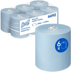Scott Max handdoekrol Essential Airflex blauw 6692 1lgs. 350m x20cm Doos 6 rol