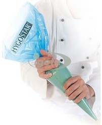 Hygostar spuitzak 55x26cm blauw 80my. Rol 100 stuks COOL - voor  koude vullingen