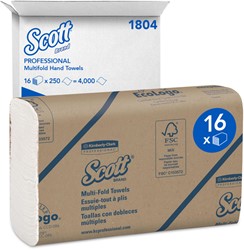 Scott Multifold Hoge capaciteit gevouwen handdoeken 1-laags - 1804