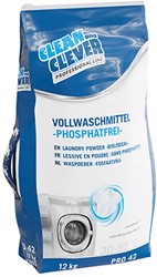 Clean and Clever PRO42 totaalwaspoeder fosfaatvrij Zak 12kg