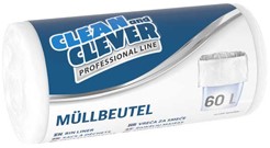 Clean and Clever PRO73 pedaalemmerzakken LDPE 60x72cm 12my wit Rol 50 stuks