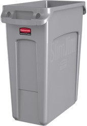 Rubbermaid Slim Jim® container 60L, grijs Met luchtsleuven