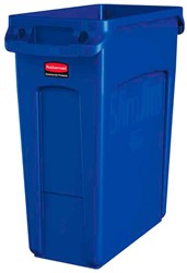 Rubbermaid Slim Jim® container 60L, blauw Met luchtsleuven