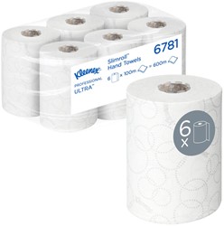Kleenex Slimroll handdoekrol Ultra Airflex wit 6781 2lgs. 100m x19.8cm Doos 6 rol