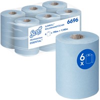 Scott Slimroll handdoekrol Essential Airflex blauw 6696 1lgs. 190m x20cm Doos 6 rol