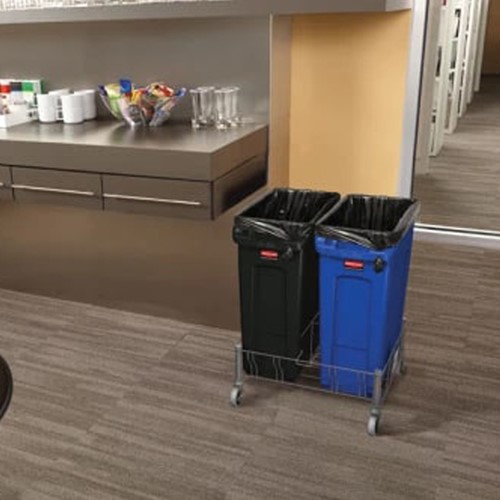 Rubbermaid Slim Jim® container 60L, zwart Met luchtsleuven-2