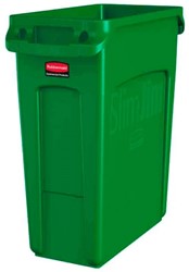 Rubbermaid Slim Jim® container 60L, groen Met luchtsleuven