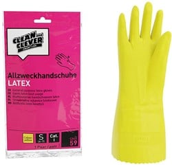 Clean and Clever SMA59 latex huishoudhandschoenen geel
