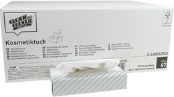 Clean and Clever SMA67 facial tissue hoogwit cell. 2lgs. 21x21cm Doos 40x100 doek