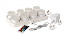 Duni LED mini lampen Multicolour 186495 oplaadbaar 48x50mm Set 8 stuks