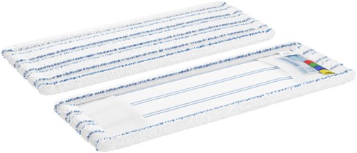 Clean and Clever PRO301 40cm microvezel vlakmop wit/blauw met insteekhoezen