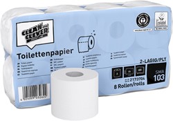 Clean and Clever SMA103 toiletpapier wit recycled 2lgs. 400vel Pak 6x8 rol