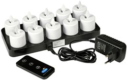 Duni LED set Moving Flame warm wit 192536 oplaadbaar