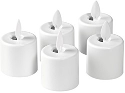 Duni LED set Moving Flame Warm wit, oplaadbaar 192728 5 stuks, reserve lampjes