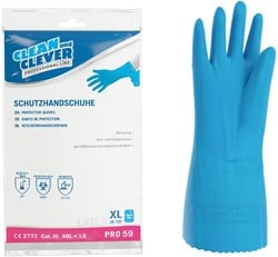 Clean and Clever Pro59 handschoenen latex blauw Mt:XL. L=300mm