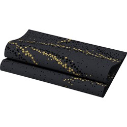 Dunisoft servet 1/4 vouw Golden Stardust Black 200798^ 1lgs 40x40cm Doos 6x60 stuks