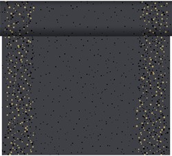 Dunicel tafelloper Tête à Tête Golden Stardust Black 200797 40cm x24m Doos 4 rol
