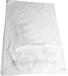 No Logo waszak recycled PE met greep wit zonder koord 60x40cm. Doos 1000 stuks
