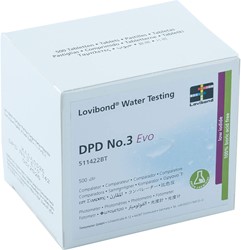 Lovibond DPD Tab Nr.3 tbv Photometers chloorgehalte totaal. Pak 500 tabletten