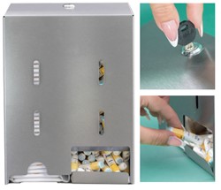 Duo Tampon-/maandverband dispenser 210x100x300mm RVS
