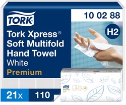 Tork Xpress handdoek H2 Premium soft wit 100288 2lgs. 21x34cm Pak 21x110 stuks