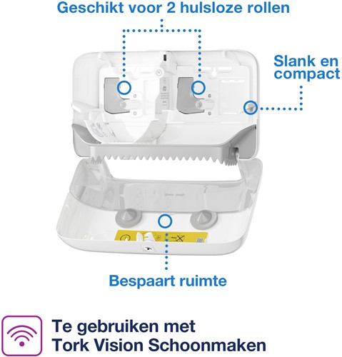 Tork Mid-Size toiletroldisp. T7 Elevation wit 558040 Twin Coreless-3