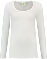 L&S T-shirt  L.M. Mt:S, white Body Fit, Cott./Elast., dames
