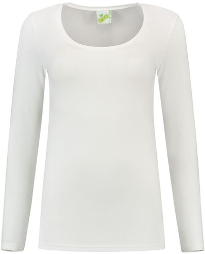 L&S T-shirt  L.M. Mt:S, white Body Fit, Cott./Elast., dames