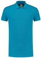L&S polo Basic Mt:L, turquoise Regular Fit, Cott/Elast, heren