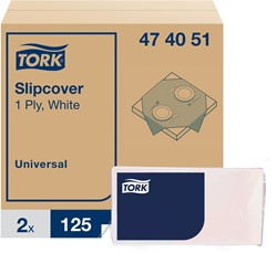 Tork tafelloper damast Universal wit 474051 1lgs. 80x120cm Doos 2x125 st.