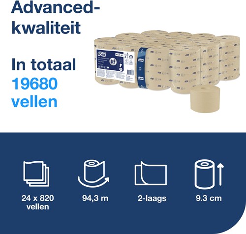 Tork Coreless toiletpapier T7 Advance naturel 472640 2lgs. 94,3m Easybag 24 rol-3