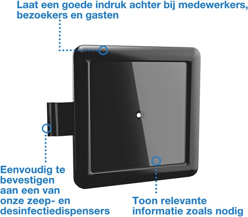 Tork Informatiehouder Dispenser Zwart – voor Zeep en Handdesinfectie-2