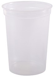 Verpakkingsbeker transp. PS + 1000ml. Doos 250 st. Ø120/H152mm.