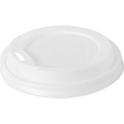 Duni deksel CPLA wit Ecoecho tbv 180/240ml 170636 met drinkopening Doos 20x40st.